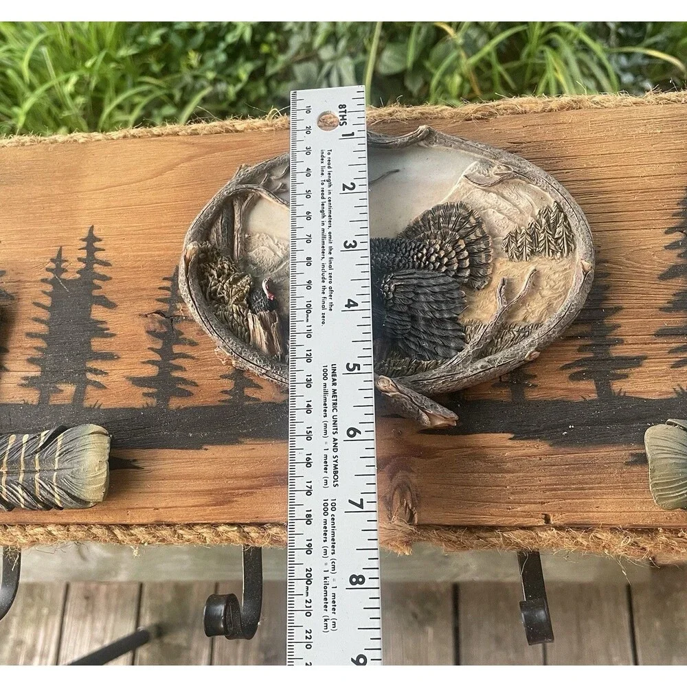 Vintage Wood Turkey Wall Hat/Coat Hanger Mount Decoration